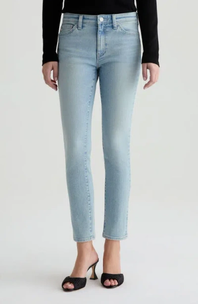 Ag Prima Low Rise Ankle Cigarette Jeans In Blue