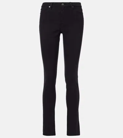 Ag Prima Mid-rise Skinny Jeans In Super Black