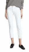 Ag Prima Roll-up Jeans In White In White