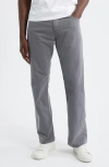 Ag Everett Sueded Stretch Sateen Slim Straight Leg Pants In Gray