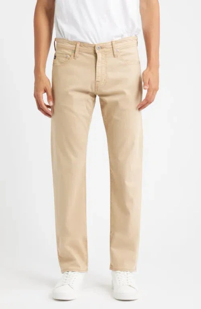 Ag Protégé Italian Light Bedford Straight Leg Pants In Neutral