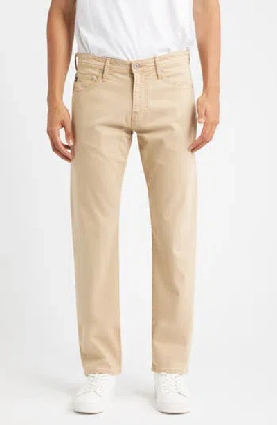 Ag Protégé Italian Light Bedford Straight Leg Pants In Yellow