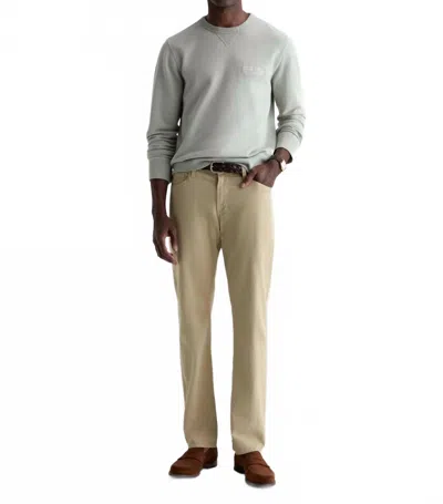 Ag Protégé Linen Straight Pant In Dune Khaki In Multi