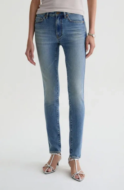 Ag Quinn Low Rise Cigarette Jeans In Blue