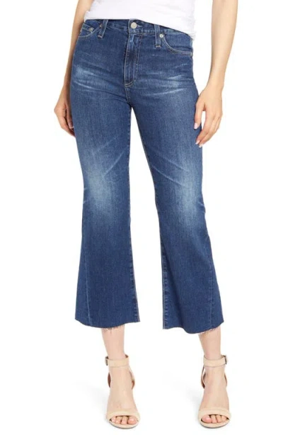 Ag Quinne High Waist Crop Flare Jeans In Blue