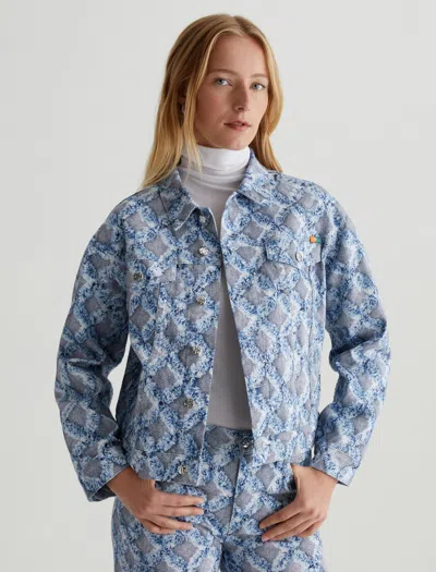 Ag Ramie Jacket In Diamond Fray Big Light