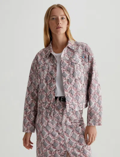 Ag Ramie Jacket In Diamond Fray Big Pink