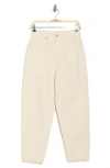 Ag Renn High Waist Crop Barrel Leg Pants In Ecru Dunes