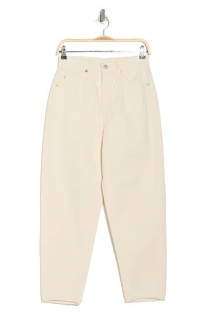 Ag Renn High Waist Crop Barrel Leg Pants In Ecru Dunes