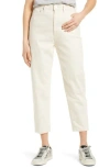 Ag Renn High Waist Crop Straight Leg Jeans In Ecru Dunes