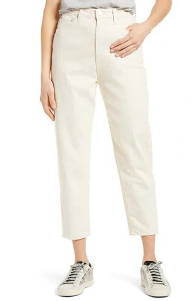 Ag Renn High Waist Crop Straight Leg Jeans In Beige