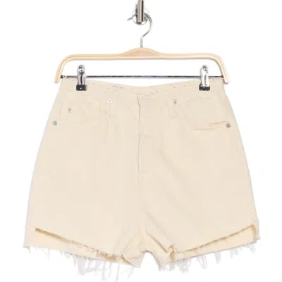 Ag Renn Revival Cutoff Denim Shorts In Ecru Dunes