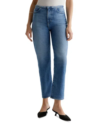 Ag Rian High Waist Ankle Straight Leg Jeans In Blue