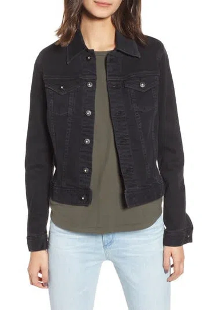 Ag Robyn Crop Denim Jacket In Black