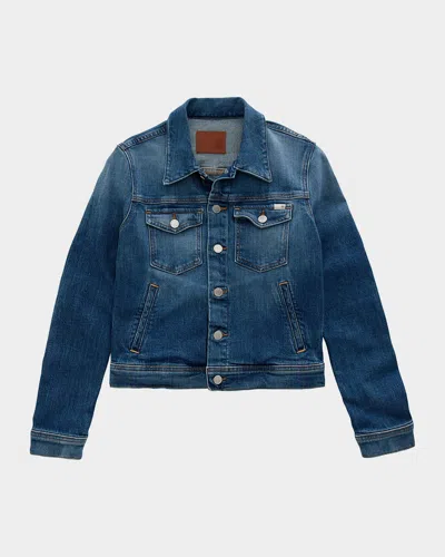 Ag Robyn Cropped Denim Work Jacket In Blue