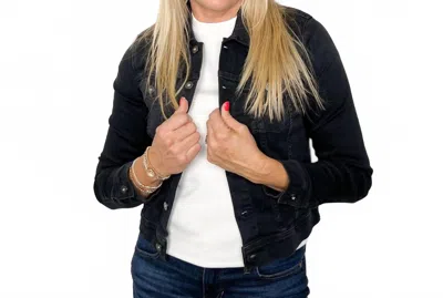 Ag Robyn Denim Jacket In Black In Blue