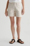 Ag Rosa Cotton Twill Shorts In Opal Stone