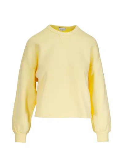 Ag Roselle Crewneck Cropped Sweatshirt In Yellow