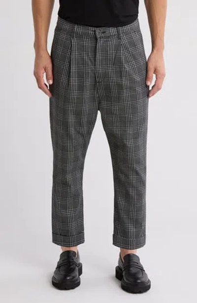Ag Rutger Houndstooth Plaid Pants In Houndstooth Plaid Carbon Lead