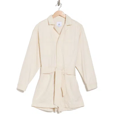 Ag Ryleigh Long Sleeve Belted Romper In Neutral
