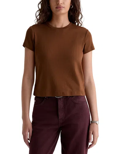 Ag Sadie Crew Cropped Tee In Brown