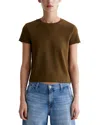 Ag Sadie Crew Cropped Tee In Dried Grass