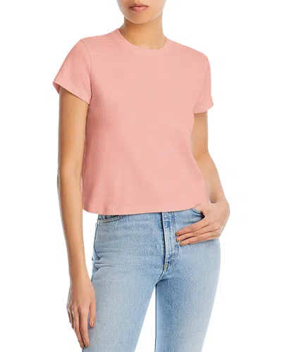 Ag Sadie Crew Cropped Tee In Pink Peach