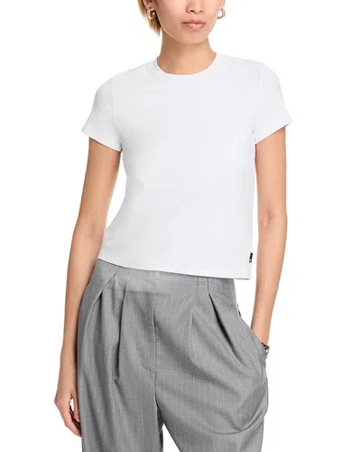 Ag Sadie Crew Cropped Tee In White
