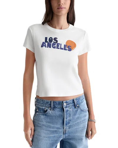 Ag Sadie Crew Cropped Tee In White