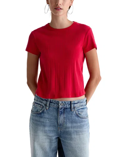 Ag Sadie Crewneck Cropped Tee In Red