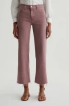Ag Saige Mid Rise Cropped Wide Leg Jeans In Sulfur Dusty Mauve In Sulfur Dusty Mauve