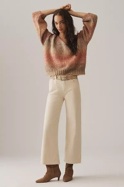 AG SAIGE CORDUROY HIGH-RISE WIDE-LEG CROP JEANS