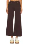 Ag Saige Crop Wide Leg Crop Jeans In Amaretto Noir In Brown