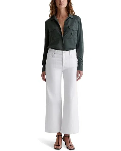 AG AG SAIGE CROPPED JEANS WOMEN'S GALLERY WHITE MID-RISE WIDE LEG POCKETS BUU030