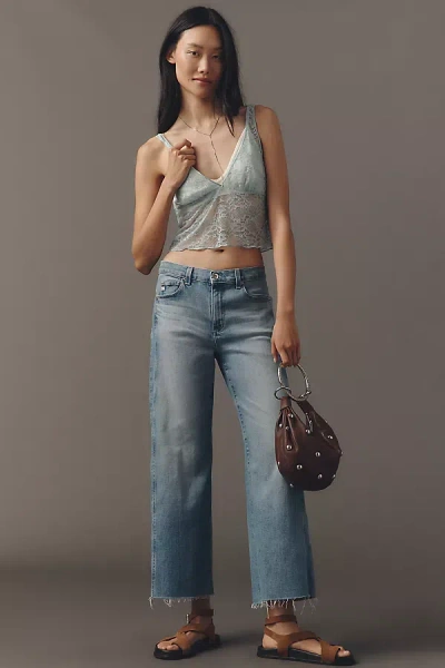 Ag Saige High-rise Crop Wide-leg Jeans In Blue