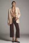 Ag Saige High-rise Crop Wide-leg Jeans In Brown