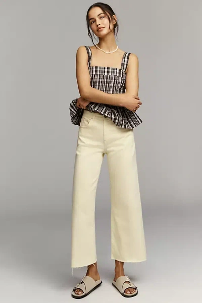 Ag Saige High-rise Crop Wide Leg Jeans In Yellow