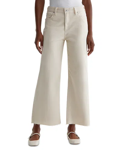 Ag Saige High Rise Cropped Wide Leg Jeans In Opal Stone