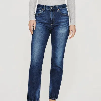 Ag Saige High Rise Straight Jeans In Blue