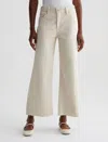 Ag Saige High-rise Wide Leg Crop Jean In Opal Stone In White
