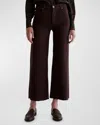 Ag Saige Mid Rise Ankle Wide Leg Jeans In Amaretto Noir