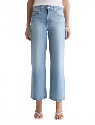 Ag Saige High Rise Wide Leg Crop Jeans In Kings River In Blue