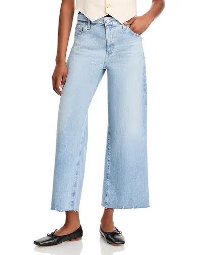 Ag Saige High Rise Wide Leg Cropped Jeans In Chateau In Sunset Blues