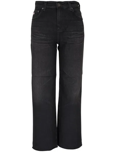 Ag Saige High-rise Wide-leg Jeans In Black