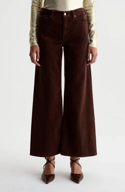 Ag Saige High Waist Wide Leg Jeans In Wood Brown