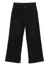 Ag Saige High Waist Crop Wide Leg Jeans In Black