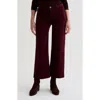 Ag Saige Mid Rise Ankle Wide Leg Corduroy Pants In Burgundy