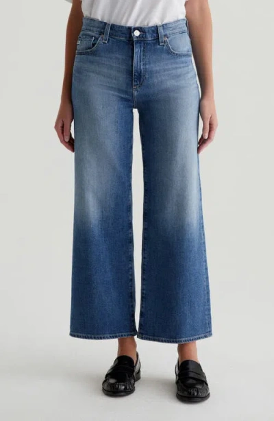 Ag Saige Mid Rise Ankle Wide Leg Jeans In Blue