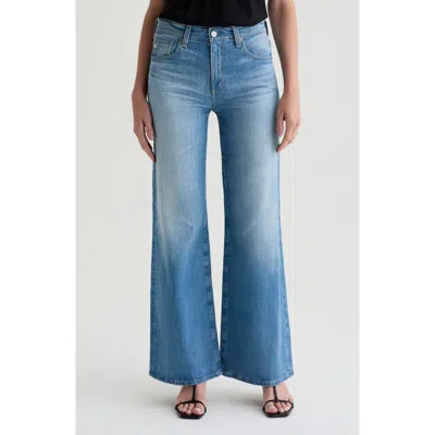 Ag Saige Mid Rise Ankle Wide Leg Jeans In Blue