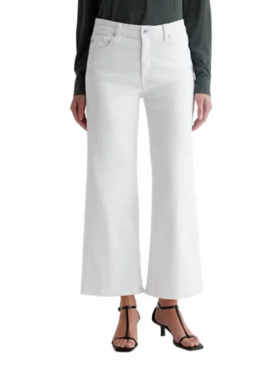AG SAIGE MID RISE ANKLE WIDE LEG JEANS IN GALLERY WHITE